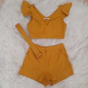Two piece set mustard yellow large